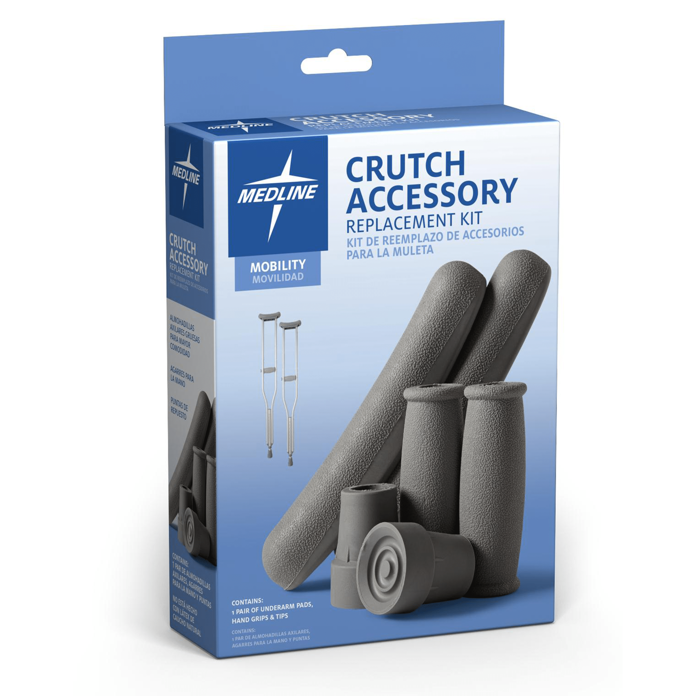 Crutch Kit GripsPadsTips Gray