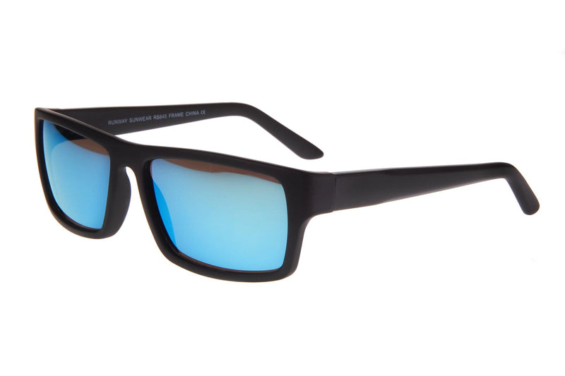 Visual Eyes Glasses BLACK-BLUE-MIRROR / Frame Only / Clear Runway Sunwear 645