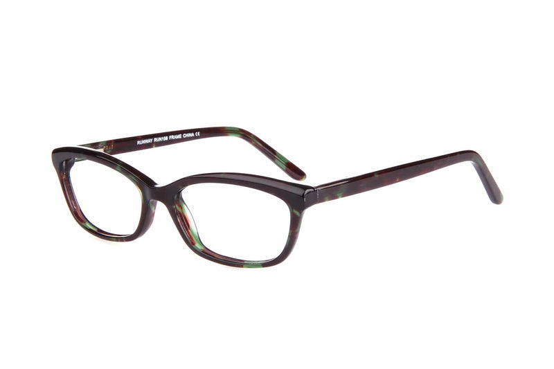 Visual Eyes Glasses GREEN-TORTOISE / Frame Only / Clear Runway 156r